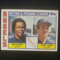 1984 Topps Rod Carew Geoff Zahn California Angels #276 Batting Pitching Leaders Checklist Baseball Card Vintage Collectible Sports MLB Trading Major 