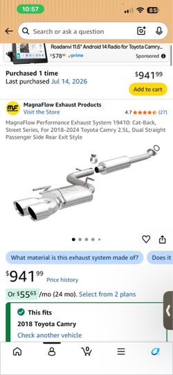 MagnaFlow Performance Cat-Back Exhaust System Kit 19410 Street Series