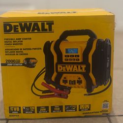 DEWALT 2000-Peak Amp Portable Jump Starter with Digital Compressor, USB and AC Power Bank