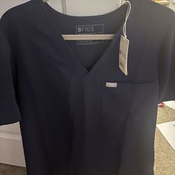 Figs XL Navy Blue Scrub Top