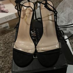 9M Clear Toe Diamond Heels Women’s Heels 