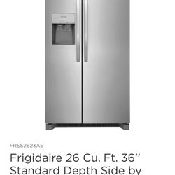 Frigidaire 26 Cu. Ft. 36'' Standard Depth Side by Side Refrigerator