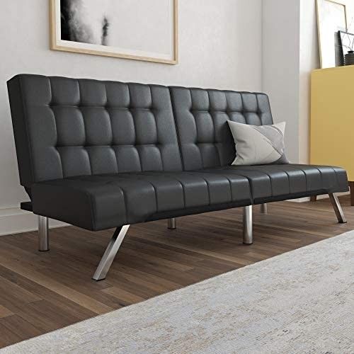 DHP Emily Convertable Futon Sofa Couch, black
