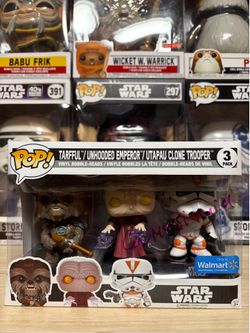 Funko Pop! Vinyl: Tarfful/Unhooded Emperor/Utapau Clone Trooper 3 Pack (Signed by Ian McDiarmid)