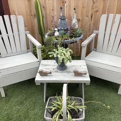 2 Adirondack Chairs With Table For Only 100 Dollars
