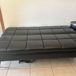 Faux Leather Couch/ Futon
