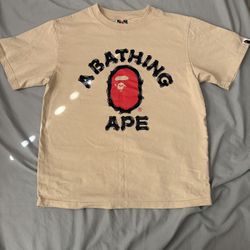 Bathing Ape beige and red T shirt 