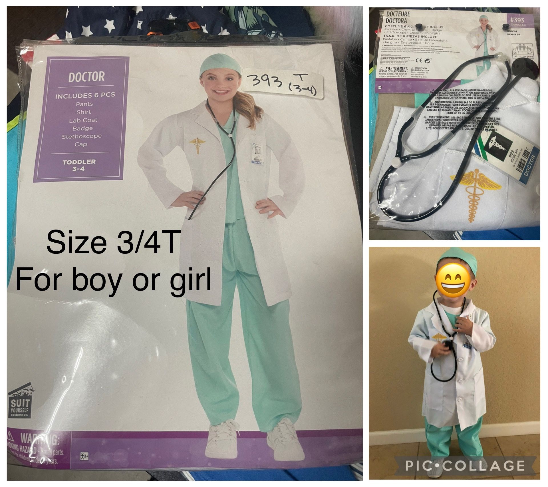 Toddler Boy Or Girl Dr Costume 3/4T
