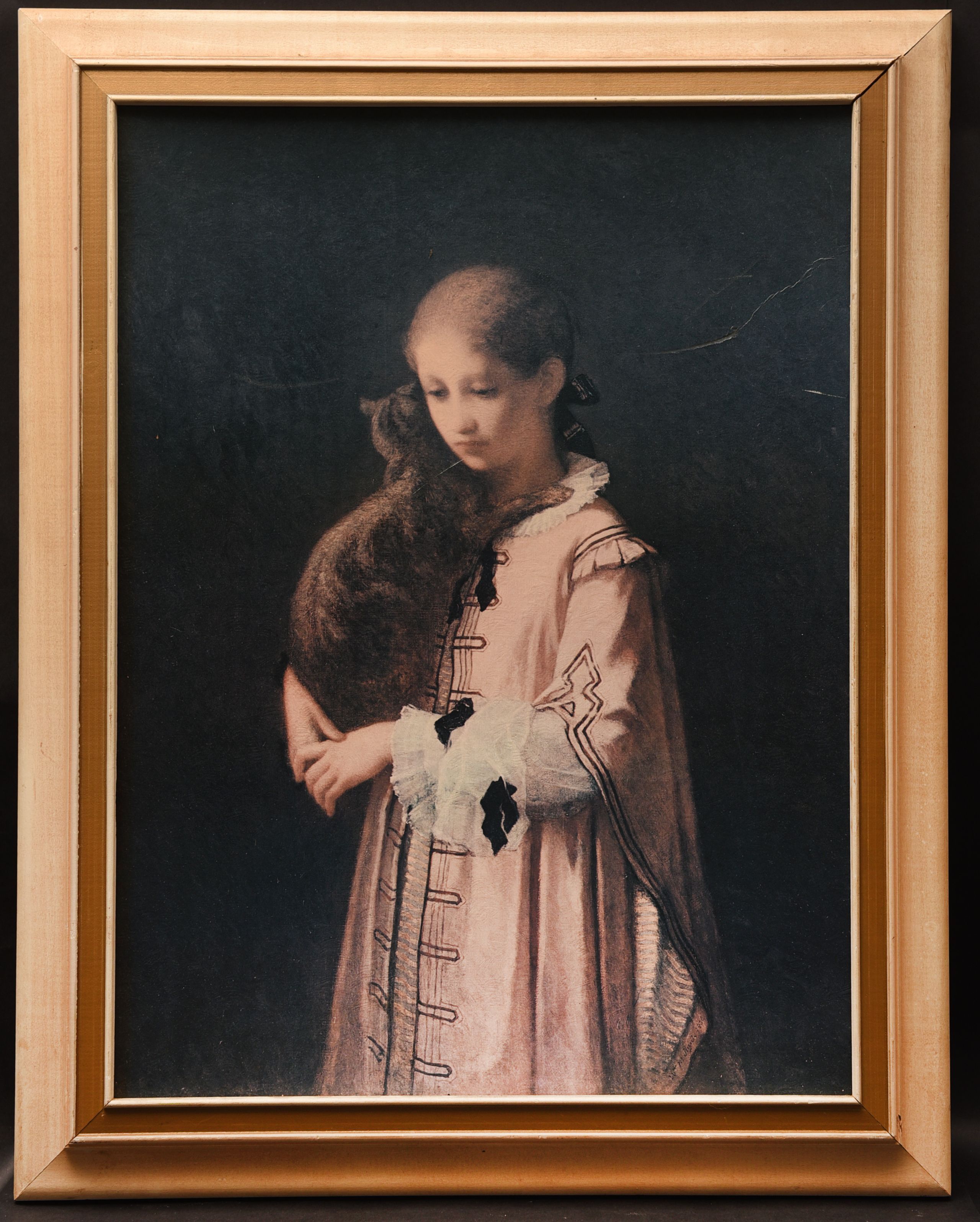 Girl with a Cat (after William Morris Hunt) On Board
