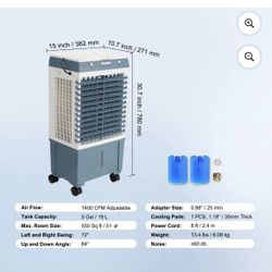Vevor Portable Oscillating Air Conditioning Swamp Cooler/ Evaporative Cooler 3 -Speed Fan Setting