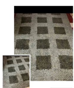 Shag Area Rug with Square Pattern