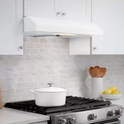 30 in. 240 CFM Convertible Under Cabinet Range Hood in White with Lighting and Charcoal Filter