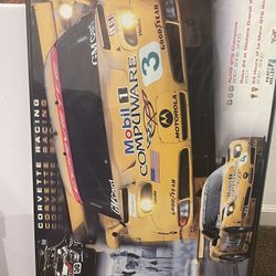Framed Corvette Lemans Racing Team Poster