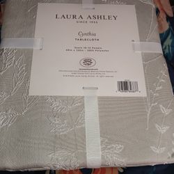 Laura Ashley Tablecloths New 60 X120 Raised Embroidered Cream Colored