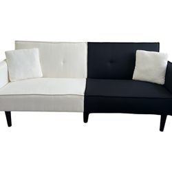 72” Convertible Sofa Bed Futon with Solid Wood Legs with Side Pocekt for Living Room, Apartment, Office, Home, 