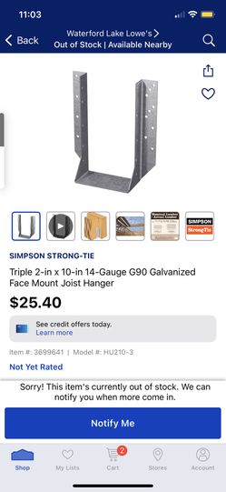 Face Mount Joist Hanger