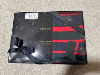 Men’s Club Room Cashmere 3-Piece Set - navy blue and red/nwt