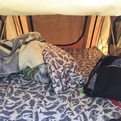 smittybilt overlander tent and jk 2dr rack system