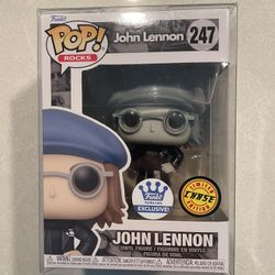 John Lennon CHASE Funko Pop *MINT* Online Shop Exclusive Peacoat Rocks 247 with protector Beatles NYC New York City