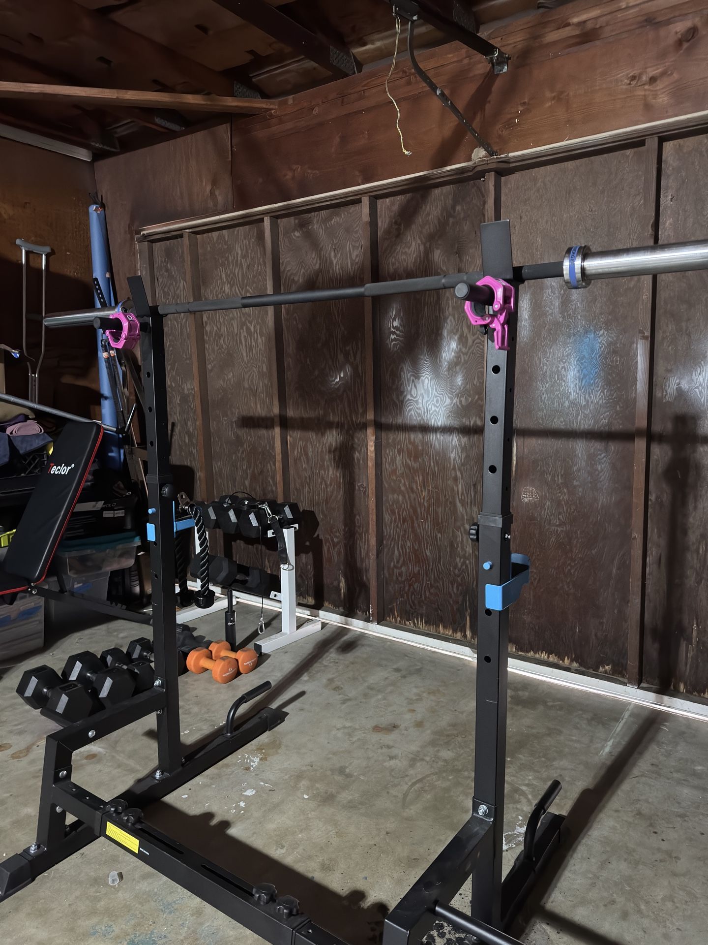 Squat Rack With Barbell And Plates