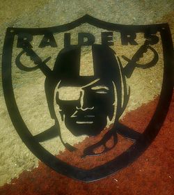 Raiders NFL Metal Wall Sign 24x24 custom