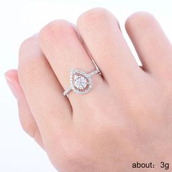 "Hollow Pear Gemstone Zircon Elegant Water Drop Rings for Women, EVGG1290
 
   Thumbnail