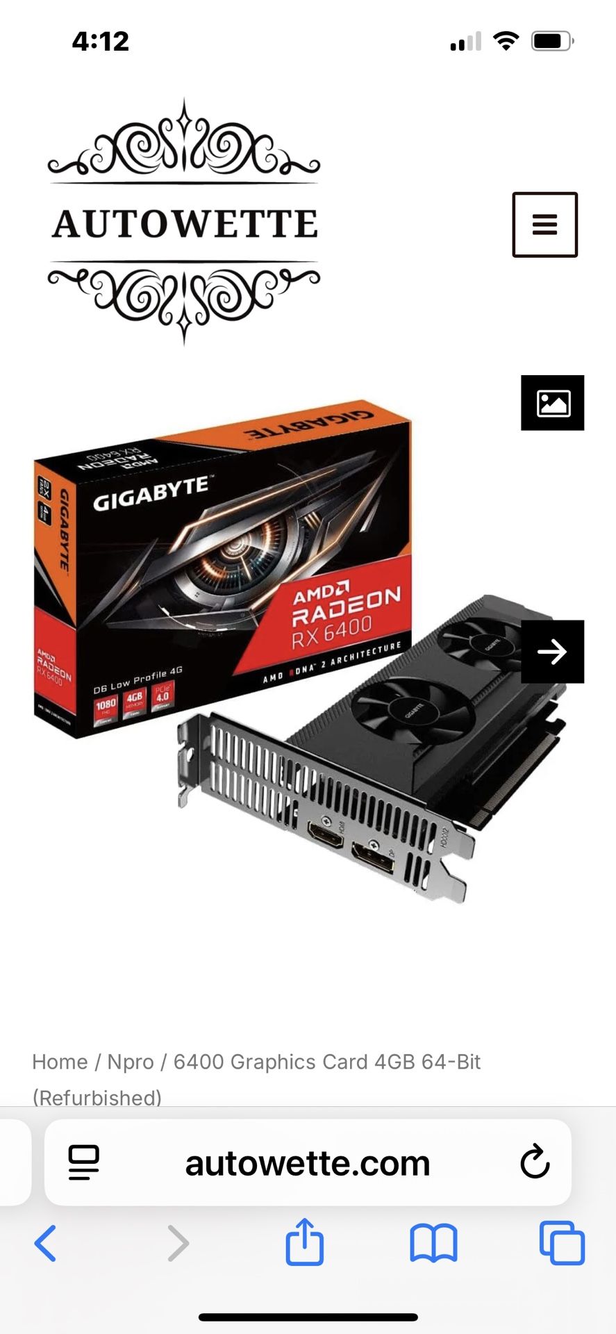 6400 Graphics Card 4GB 64-Bit