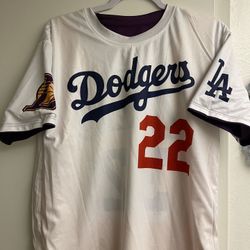 Los Angeles Dodgers #22 Kershaw & Los Angeles Lakers Magic Johnson  Reverse Jersey