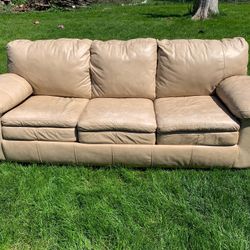 Pull Out Leather Sofa