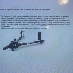 Fast way Hitch With Weight Fist And Sway Cont