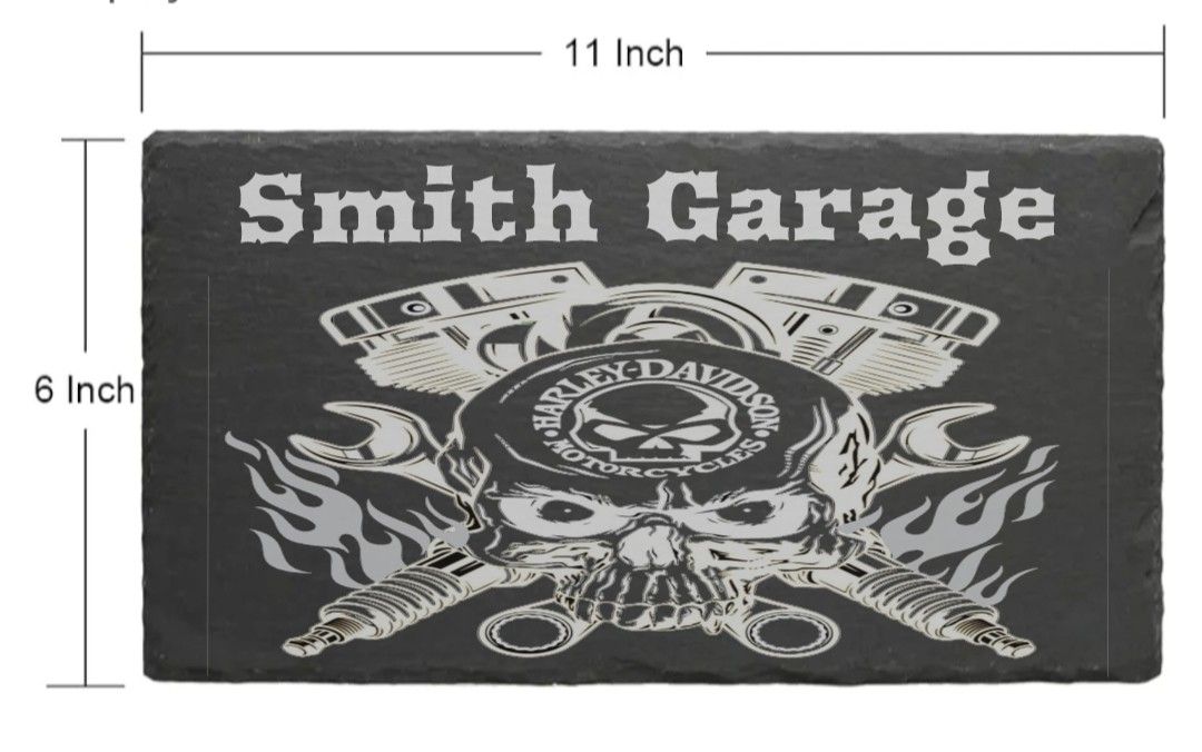 Harley Davidson Skull Slate
