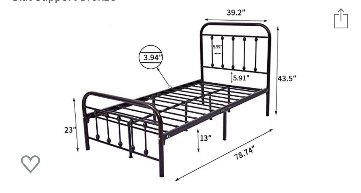 Metal bed twin size