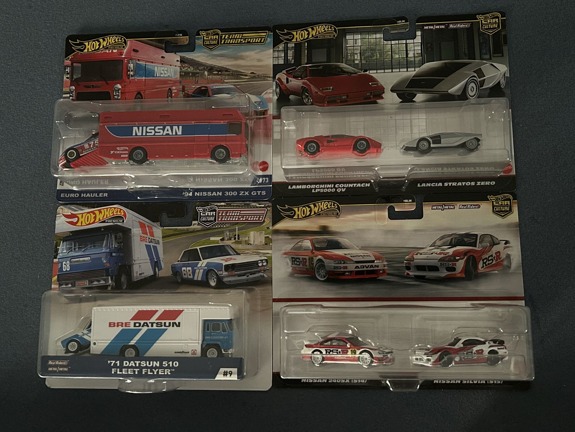 Hot Wheels Import Premiums Transports & Car Culture (4) lot