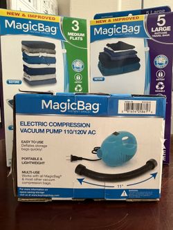 New! MagicBag Vacuum Storage Bags + Electric Pump – Space Saver Set