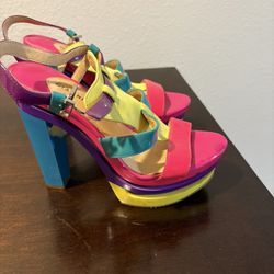 Chunky Multicolor Heels 