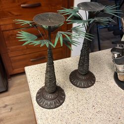 Palm Candle Holders (2)