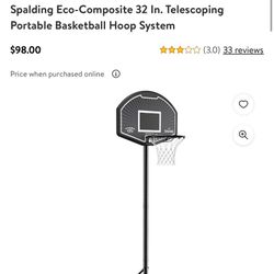 32” spaulding portable basketball hoop