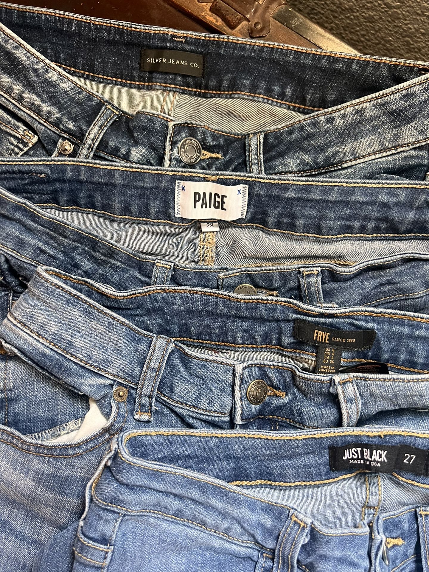 Designer jean Lot! Page/ Frye/Silvers Size 4/5's