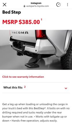 Rear Dropstep For 2024-2025 Toyota Tacoma 