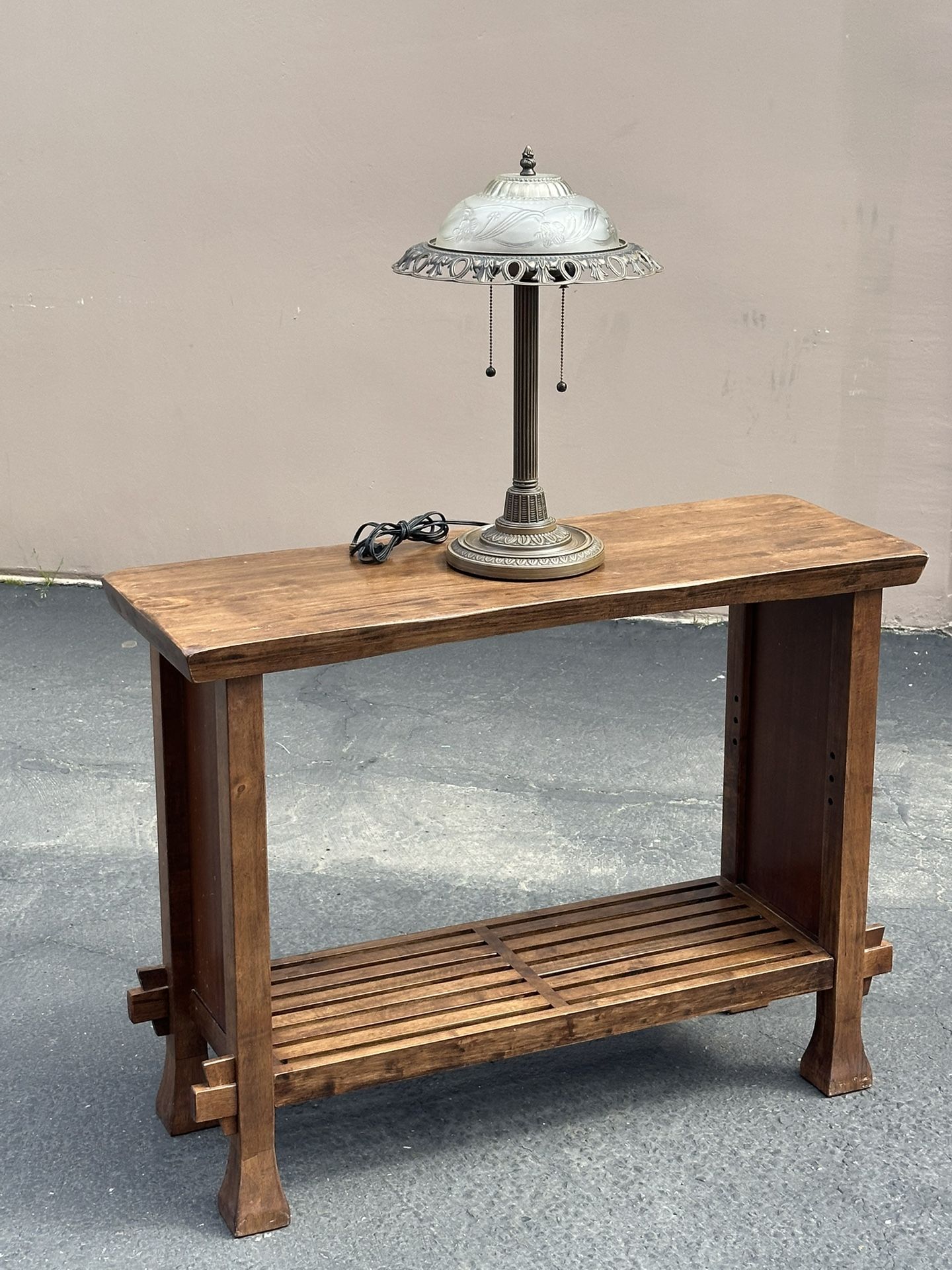 Side Table With Tiffany Lamp
