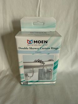 Moen Double Shower Curtain Rings Chrome Set of 12