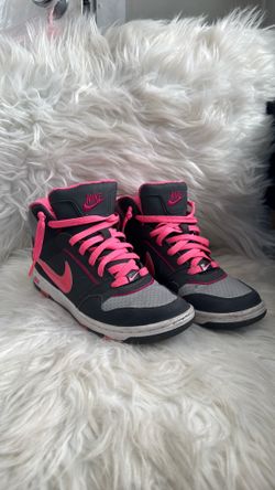 Nike Prestige 3 high-top sneakers in a wolf grey and pink colorway