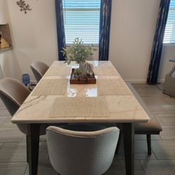 Dining Table And Server. Marble Top. CASH ONLY