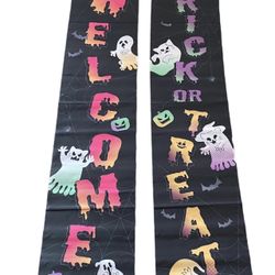 Halloween Decorations Porch Door Banners Welcome Trick Or Treat Sign