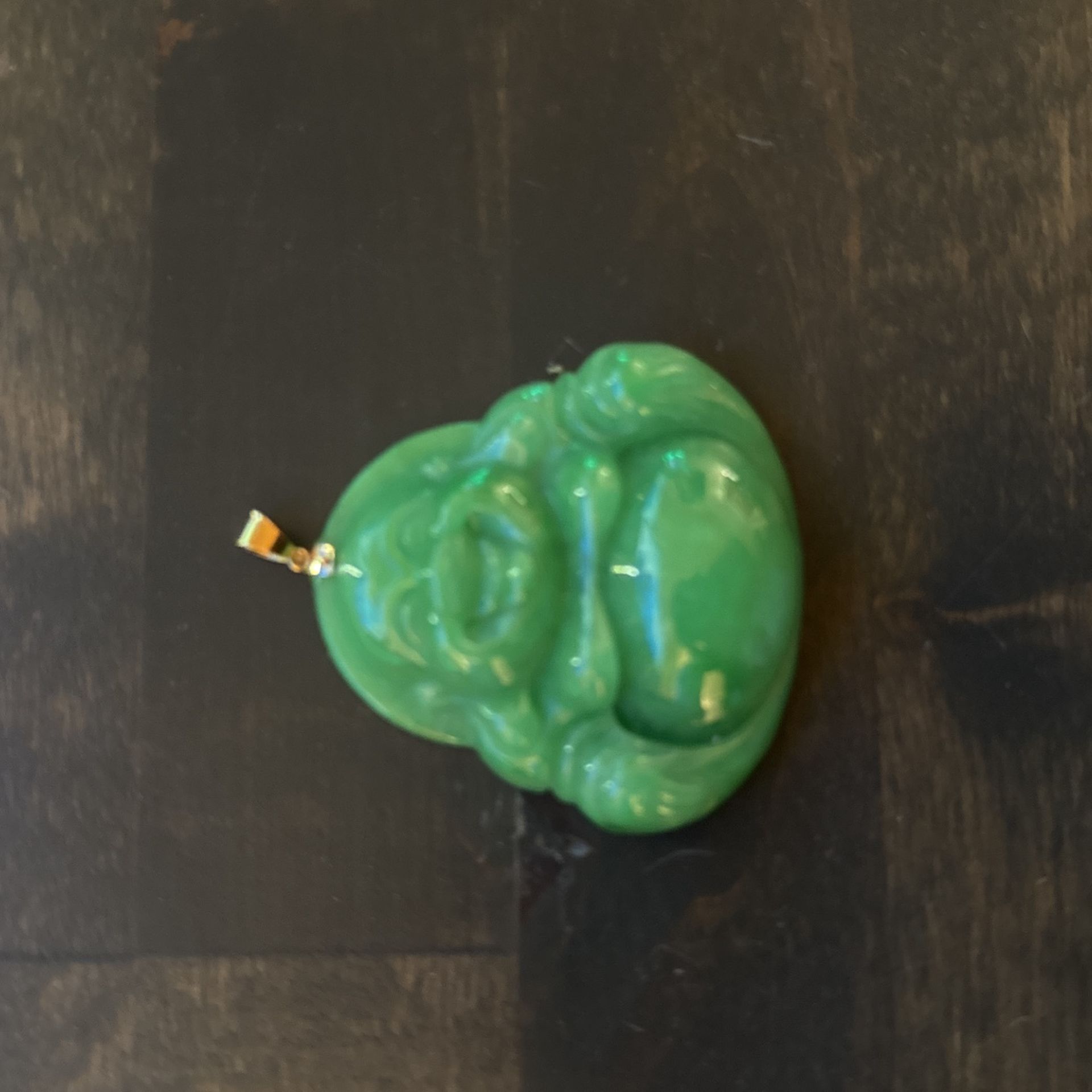10k Jade Buddha Pendant