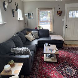 2 Part Blue Sectional Couch