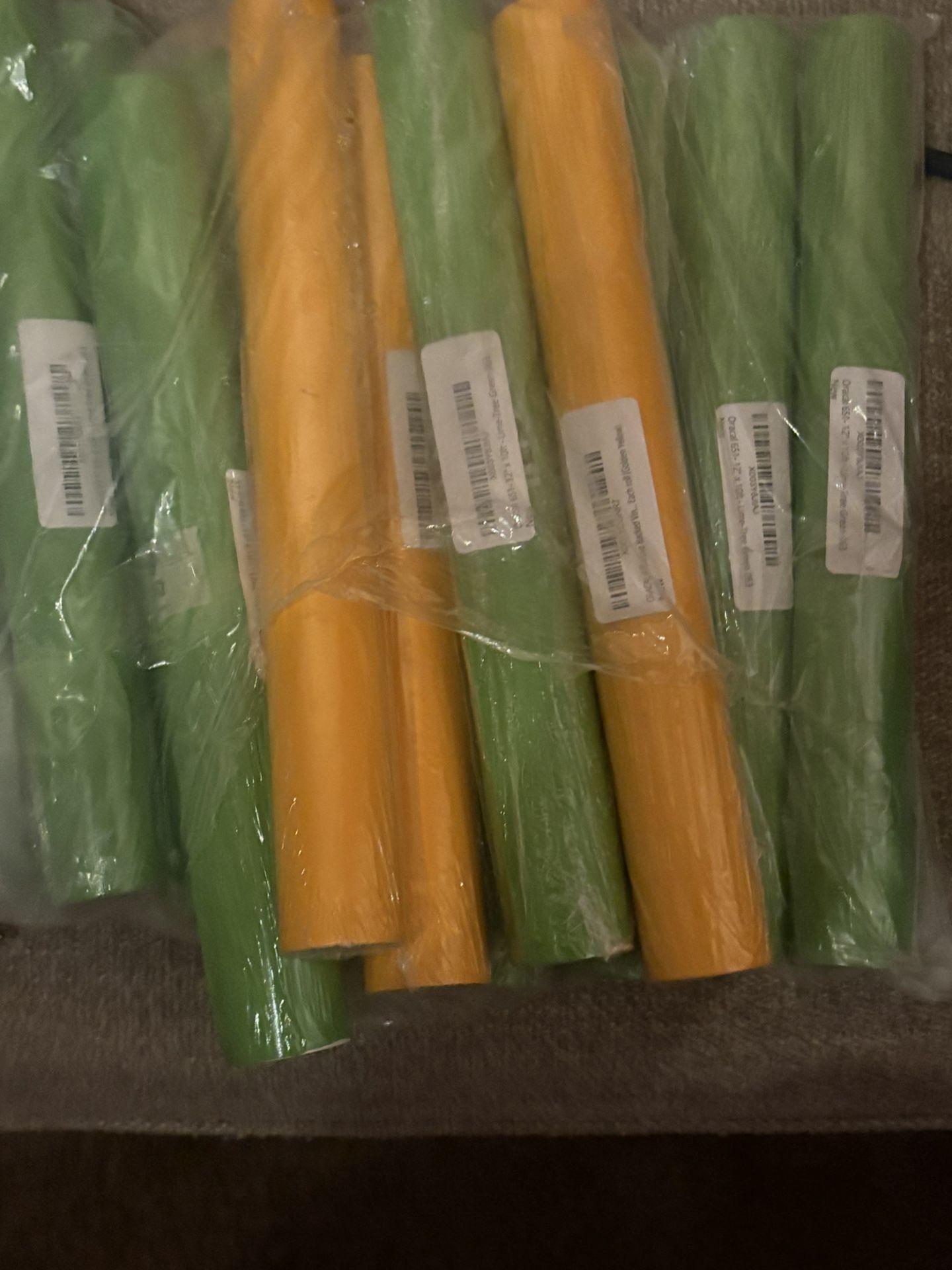 13 Packs Of Green And Yellow Vinyl