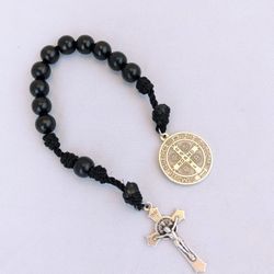 Handmade Rosary - One Decade (Black Wood)
