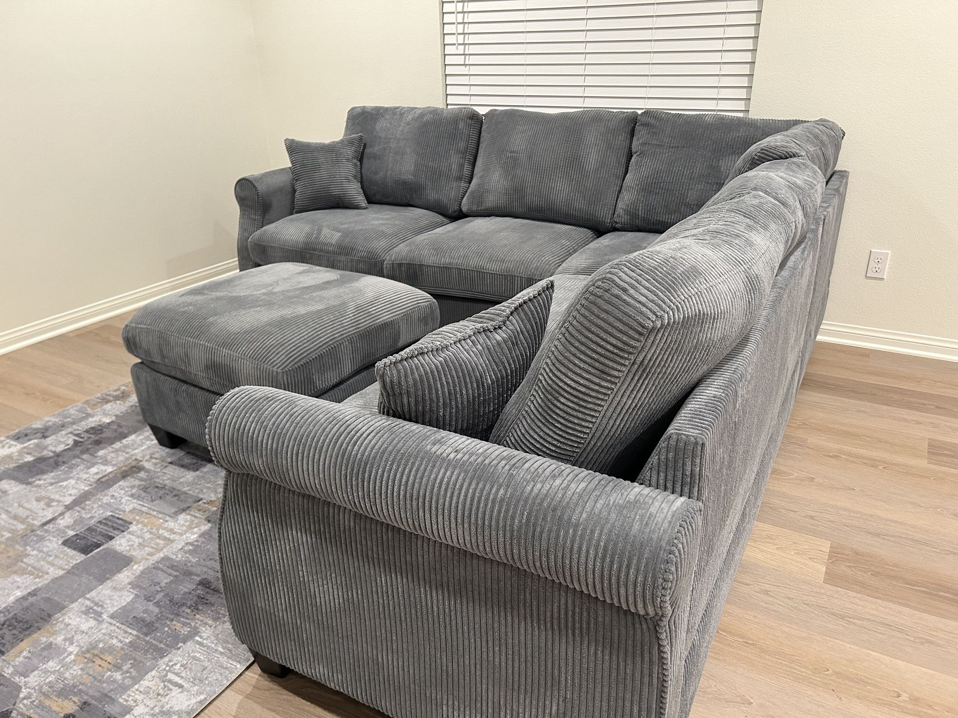 Brand New Super Plush Comfy Corduroy Sectional Set