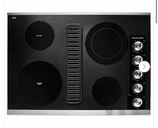 30 in. Electric Downdraft Cooktop in Stainless Steel with 4 Burner Elements